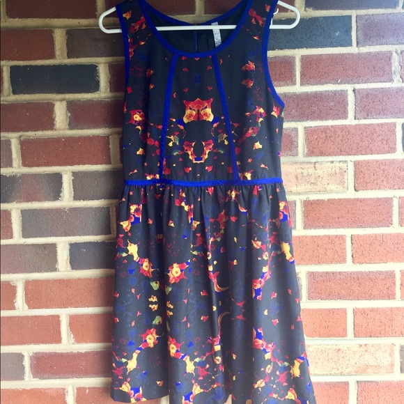 Kensie Blue and Multicolor Floral Mini Dress - Picture 1 of 4